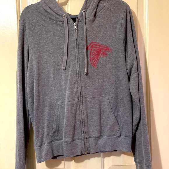 Atlanta Falcons NFL PINK Zip Up Gray Lightweight Jacket - Picture 3 of 12